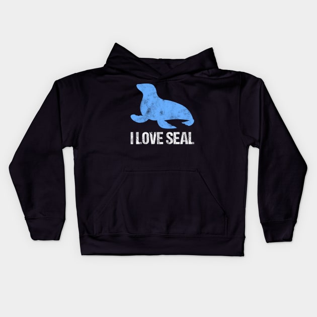 I Love Seal Kids Hoodie by Imutobi